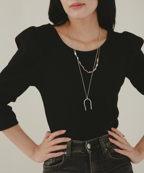 COLOR TOKYO ACCESSORIES（カラートウキョウアクセサリー）の「Uラインロングネックレス（ネックレス・レディース・シルバー/ゴールド・FREE）」の9枚目の写真