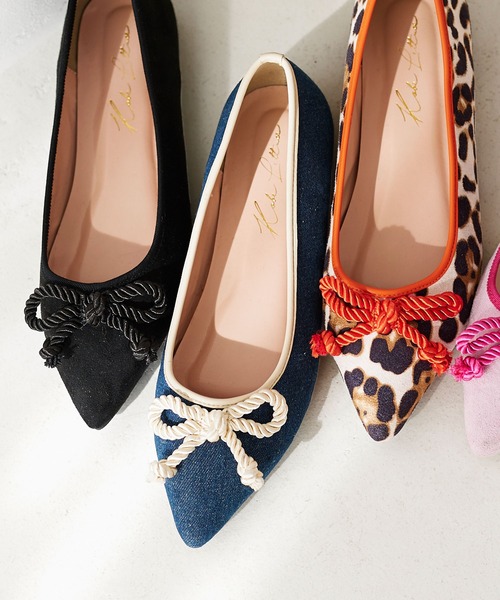 KOBE LETTUCE(コウベレタス)の「配色ポインテッドトゥバレエシューズ(バレエシューズ・レディース・その他/ホワイト/ブラック/レオパード/ラベンダー・L/LL/M/S)」の4枚目の写真