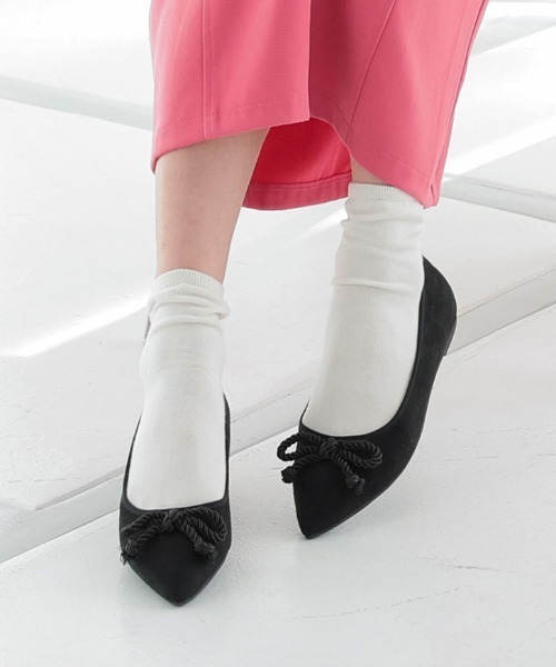 KOBE LETTUCE(コウベレタス)の「配色ポインテッドトゥバレエシューズ(バレエシューズ・レディース・その他/ホワイト/ブラック/レオパード/ラベンダー・L/LL/M/S)」の3枚目の写真