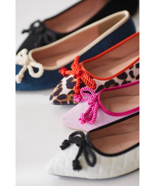 KOBE LETTUCE(コウベレタス)の「配色ポインテッドトゥバレエシューズ(バレエシューズ・レディース・その他/ホワイト/ブラック/レオパード/ラベンダー・L/LL/M/S)」の6枚目の写真