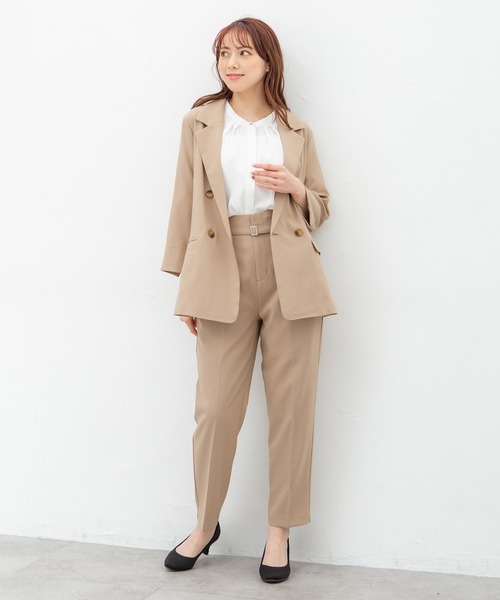 Honeys（ハニーズ）の「８分袖ダブル釦テーラー（テーラードジャケット・レディース・ブラック/ネイビー/アイボリー/グリーン系その他/ライトベージュ/ダークベージュ・S/M/L）」の15枚目の写真