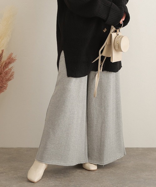 ElegChic(エレグシック)の「裏起毛ゆったりワイドパンツ(その他パンツ・レディース・ライトカーキ/杢グレー/ブラック・4L/XL/M)」の6枚目の写真