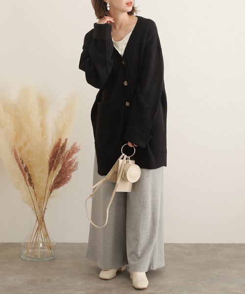 ElegChic(エレグシック)の「裏起毛ゆったりワイドパンツ(その他パンツ・レディース・ライトカーキ/杢グレー/ブラック・4L/XL/M)」の9枚目の写真