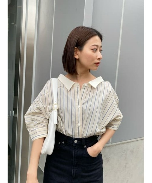 マウジー BACK GATHER BIG シャツ MOUSSY（マウジー）の「BACK GATHER シャツ（シャツ/ブラウス）」 - WEAR