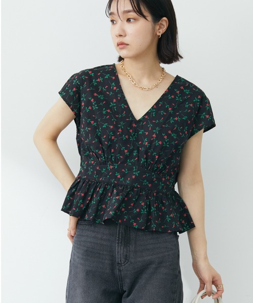 Sugar spoon(シュガースプーン)の「■SS LIBERTYptデミドルマン ブラウス(シャツ/ブラウス・レディース・オフホワイト/ブラック・FREE)」の2枚目の写真