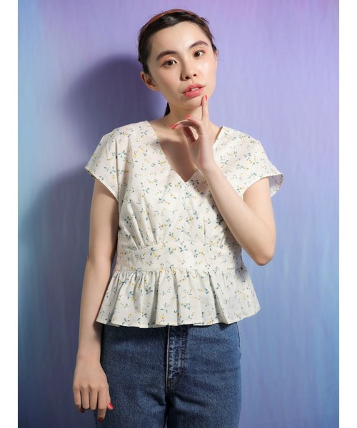 Sugar spoon(シュガースプーン)の「■SS LIBERTYptデミドルマン ブラウス(シャツ/ブラウス・レディース・オフホワイト/ブラック・FREE)」の5枚目の写真
