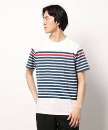 先染めボーダークルーネック半袖Tシャツ
