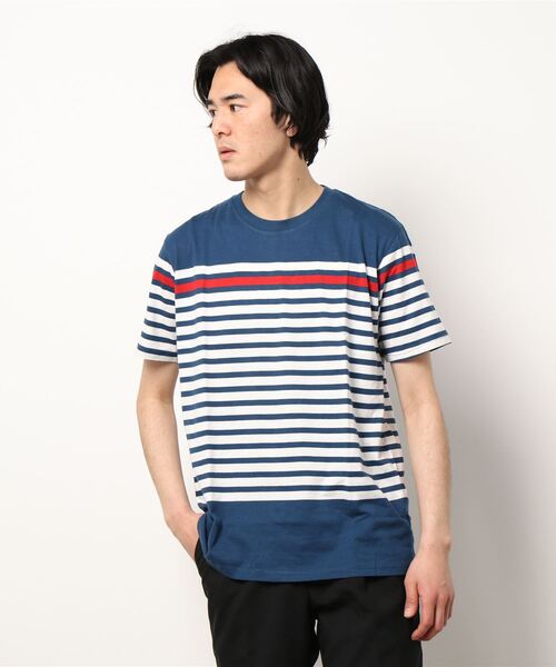 STYLEBLOCK(スタイルブロック)の「先染めボーダークルーネック半袖Tシャツ(Tシャツ/カットソー・メンズ・ブルー系その他/ホワイト系その他2/ホワイト系その他/ネイビー/チャコール/ホワイト・LL/M/L)」の6枚目の写真