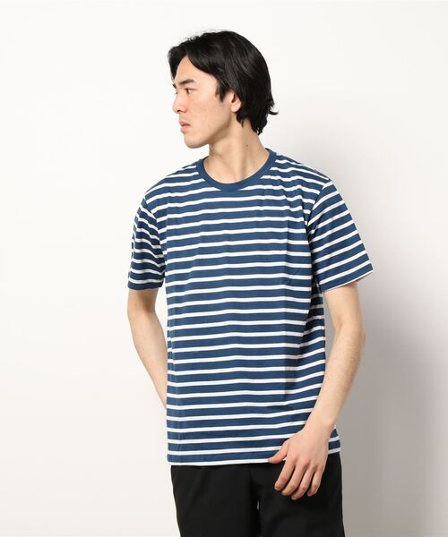 STYLEBLOCK(スタイルブロック)の「先染めボーダークルーネック半袖Tシャツ(Tシャツ/カットソー・メンズ・ブルー系その他/ホワイト系その他2/ホワイト系その他/ネイビー/チャコール/ホワイト・LL/M/L)」の5枚目の写真