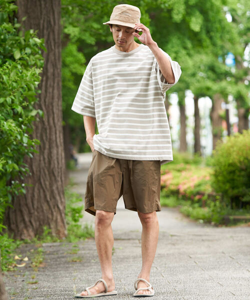 B:MING by BEAMS(ビーミングバイビームス)の「B:MING by BEAMS / ビックシルエット ボーダー 5分袖Tシャツ(Tシャツ/カットソー・メンズ・ベージュ/ネイビー/オフホワイト・SMALL/MEDIUM/LARGE/X-LARGE)」の7枚目の写真