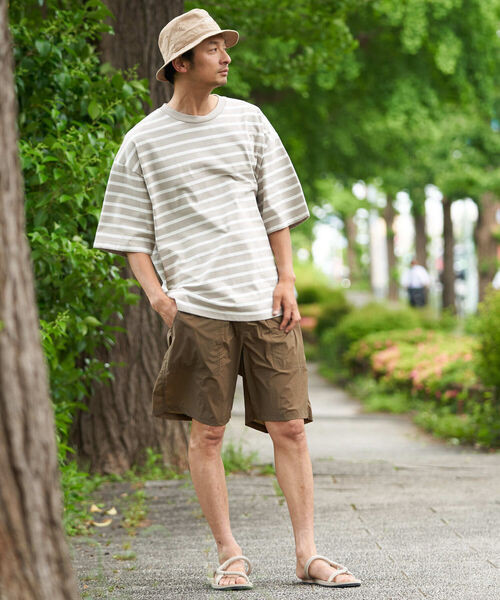 B:MING by BEAMS(ビーミングバイビームス)の「B:MING by BEAMS / ビックシルエット ボーダー 5分袖Tシャツ(Tシャツ/カットソー・メンズ・ベージュ/ネイビー/オフホワイト・SMALL/MEDIUM/LARGE/X-LARGE)」の8枚目の写真