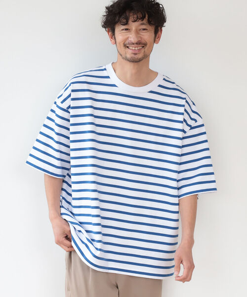 ジミン着Off White ダメージ ボーダー ロング Tシャツ 2406695780.jpg?1729419013