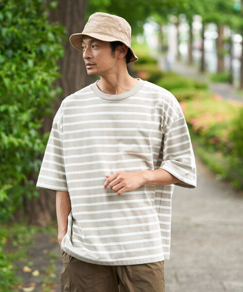 B:MING by BEAMS(ビーミングバイビームス)の「B:MING by BEAMS / ビックシルエット ボーダー 5分袖Tシャツ(Tシャツ/カットソー・メンズ・ベージュ/ネイビー/オフホワイト・SMALL/MEDIUM/LARGE/X-LARGE)」の19枚目の写真