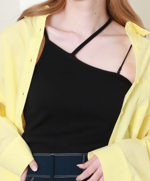 archives（アルシーヴ）の「パット付きアシメキャミソール（キャミソール・レディース・ブラック/イエロー/オフホワイト・MEDIUM）」の14枚目の写真