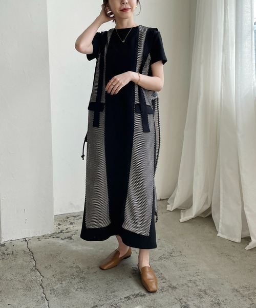 CAPRICIEUX LE'MAGE（カプリシューレマージュ）の「【AgAwd/アガウド】バイカラーメッシュワンピース（ワンピース・レディース・ブラック/ベージュ・FREE）」の10枚目の写真