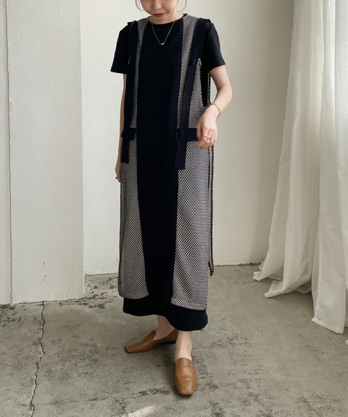 CAPRICIEUX LE'MAGE（カプリシューレマージュ）の「【AgAwd/アガウド】バイカラーメッシュワンピース（ワンピース・レディース・ブラック/ベージュ・FREE）」の11枚目の写真