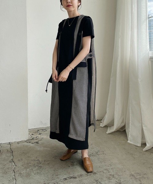 CAPRICIEUX LE'MAGE（カプリシューレマージュ）の「【AgAwd/アガウド】バイカラーメッシュワンピース（ワンピース・レディース・ブラック/ベージュ・FREE）」の12枚目の写真