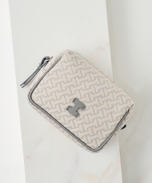 IACUCCI(イアクッチ)の「モノグランマ ポーチ JACQUARD/RUGA(ポーチ・レディース・キャメル/ライトグレー/ブラック・FREE)」の3枚目の写真