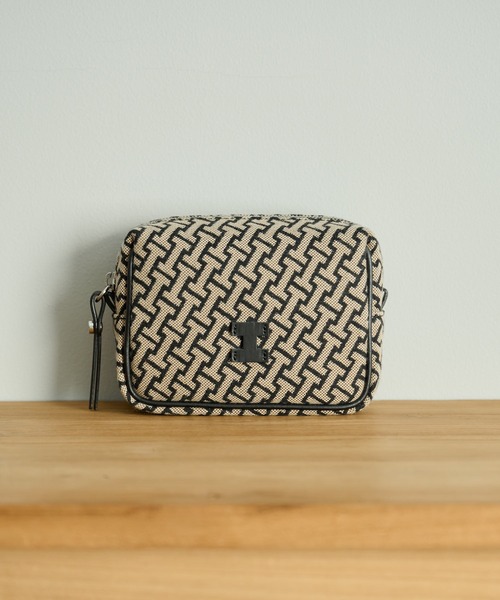 IACUCCI イアクッチ　ポーチ　ベージュブラック イアクッチ IACUCCI モノグランマ ポーチJACQUARD/RUGA （black