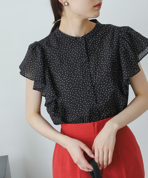 SENSE OF PLACE by URBAN RESEARCH(センスオブプレイスバイアーバンリサーチ)の「フリルスリーブブラウス(Tシャツ/カットソー・レディース・ホワイト系その他/ブラック系その他/ベージュ系その他・ONE)」の9枚目の写真