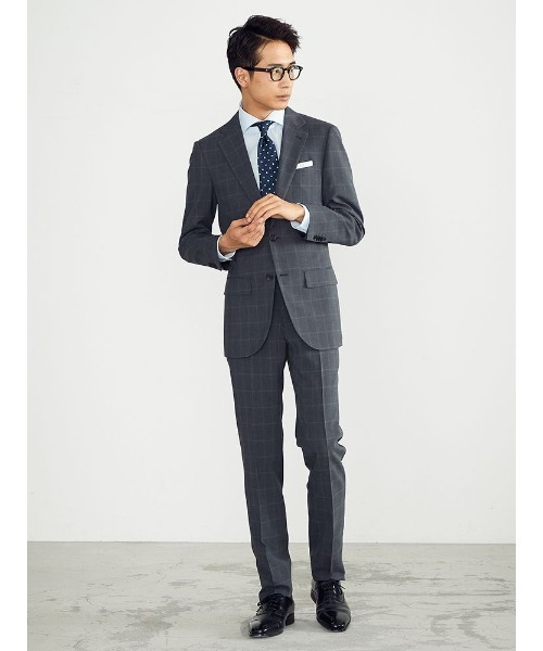 グレンチェックスーツ4点セット SUIT SELECT セットアップ グレンチェック 4S スーツ