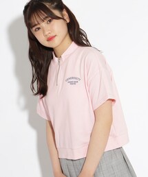 PINK-latte | ショート丈ハーフZIPトップス(Tシャツ/カットソー)