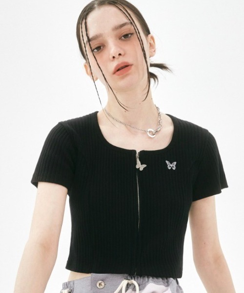 楽天市場】NASTY FANCY CLUB ウエーブカラー 半袖ニット TEE