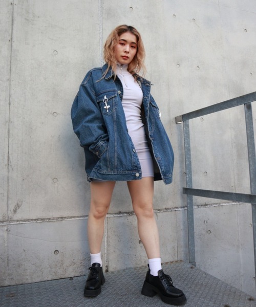 FIG&VIPER（フィグアンドバイパー）の「ZIPギャザーカット半袖OP（ワンピース・レディース・ブラック/ライトベージュ/ライトパープル・FREE）」の16枚目の写真