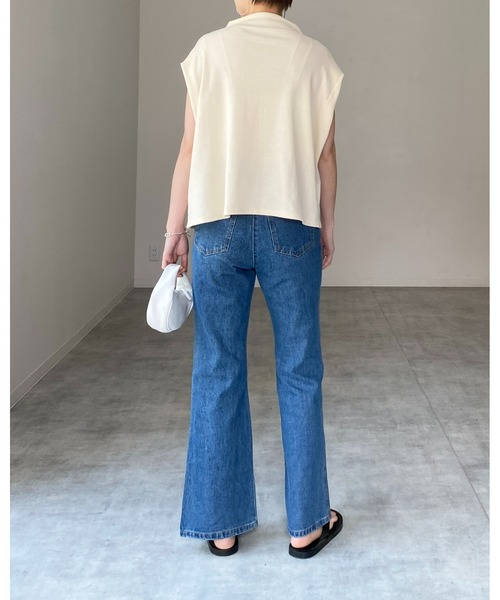 She's Closet（シーズクローゼット）の「ボトルネック肩タックノースリーブフレアプルオーバートップス（Tシャツ/カットソー・レディース・ブラック/モカ/アイボリー/グリーン・FREE）」の6枚目の写真