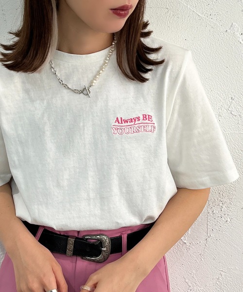 apres jour mignon（アプレジュールミニョン）の「アソートシュエットTシャツ2【ZOZOTOWN限定アイテム】（Tシャツ/カットソー・レディース・オフホワイト/その他/ホワイト系その他3/ブラック/オレンジ/ホワイト系その他2/イエロー/ブラック系その他/ピンク/ホワイト系その他・X-LARGE/フリー）」の3枚目の写真
