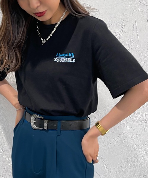 apres jour mignon（アプレジュールミニョン）の「アソートシュエットTシャツ2【ZOZOTOWN限定アイテム】（Tシャツ/カットソー・レディース・オフホワイト/その他/ホワイト系その他3/ブラック/オレンジ/ホワイト系その他2/イエロー/ブラック系その他/ピンク/ホワイト系その他・X-LARGE/フリー）」の5枚目の写真