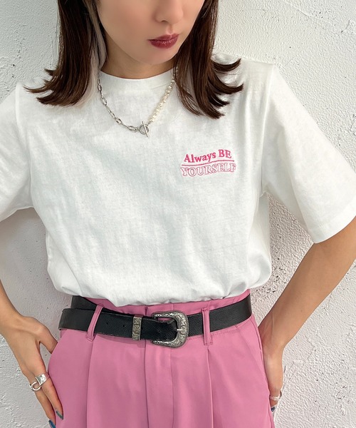 apres jour mignon（アプレジュールミニョン）の「アソートシュエットTシャツ2【ZOZOTOWN限定アイテム】（Tシャツ/カットソー・レディース・オフホワイト/その他/ホワイト系その他3/ブラック/オレンジ/ホワイト系その他2/イエロー/ブラック系その他/ピンク/ホワイト系その他・X-LARGE/フリー）」の20枚目の写真