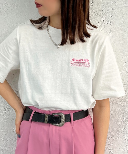 apres jour mignon（アプレジュールミニョン）の「アソートシュエットTシャツ2【ZOZOTOWN限定アイテム】（Tシャツ/カットソー・レディース・オフホワイト/その他/ホワイト系その他3/ブラック/オレンジ/ホワイト系その他2/イエロー/ブラック系その他/ピンク/ホワイト系その他・X-LARGE/フリー）」の21枚目の写真