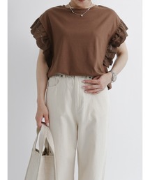 袖スカラップレースプルオーバー