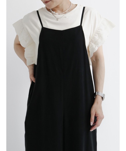 Samansa Mos2 blue（サマンサモスモスブルー）の「袖スカラップレースプルオーバー（Tシャツ/カットソー・レディース・ブラウン/オフホワイト/チャコール・ﾌﾘ-）」の15枚目の写真