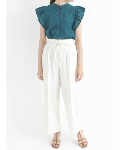 Te chichi（テチチ）の「オーバーレースラッフルスリーブブラウス（シャツ/ブラウス・レディース・ネイビー/オフホワイト/グリーン・ﾌﾘ-）」の14枚目の写真