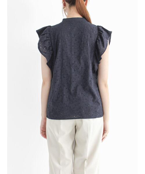 Te chichi（テチチ）の「オーバーレースラッフルスリーブブラウス（シャツ/ブラウス・レディース・ネイビー/オフホワイト/グリーン・ﾌﾘ-）」の18枚目の写真