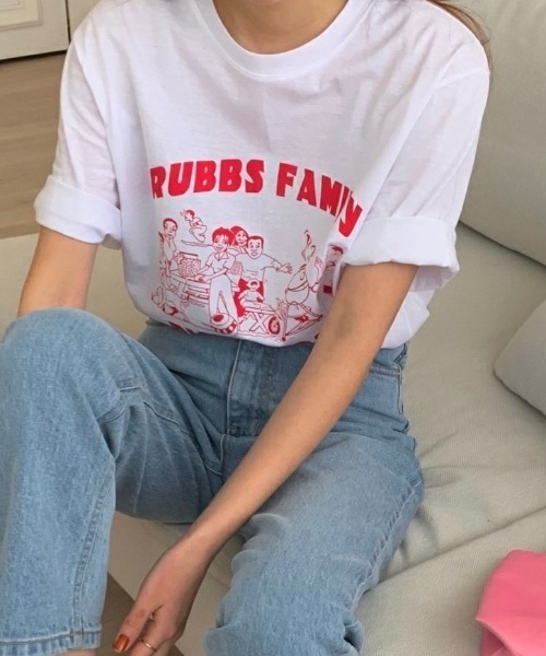 MANGROVE（マングローブ）の「フロントプリントルーズTEE（Tシャツ/カットソー・レディース・ホワイト/ブラック・FREE）」の2枚目の写真