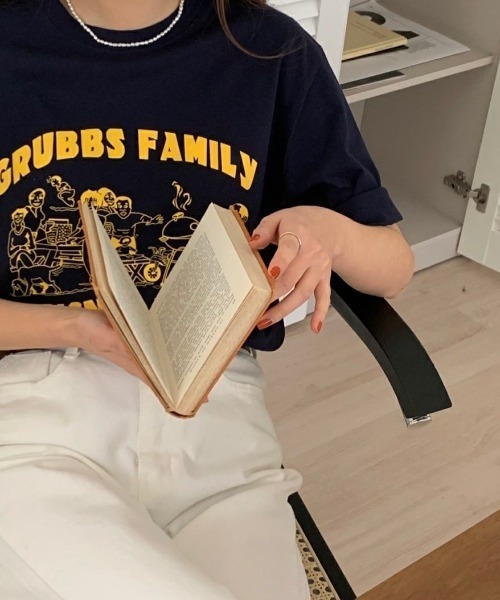 MANGROVE（マングローブ）の「フロントプリントルーズTEE（Tシャツ/カットソー・レディース・ホワイト/ブラック・FREE）」の5枚目の写真