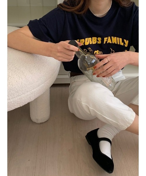 MANGROVE（マングローブ）の「フロントプリントルーズTEE（Tシャツ/カットソー・レディース・ホワイト/ブラック・FREE）」の6枚目の写真