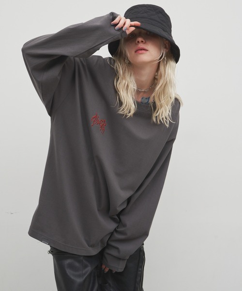 AIVER（アイバー）の「AIVER　棘刺繍ロンTEE（Tシャツ/カットソー・メンズ・ブラック/ホワイト/チャコールグレー・SMALL/MEDIUM/LARGE）」の18枚目の写真