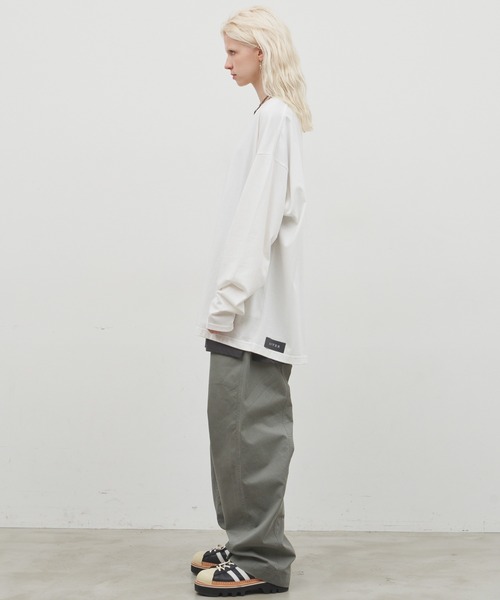 AIVER（アイバー）の「AIVER　棘刺繍ロンTEE（Tシャツ/カットソー・メンズ・ブラック/ホワイト/チャコールグレー・SMALL/MEDIUM/LARGE）」の8枚目の写真