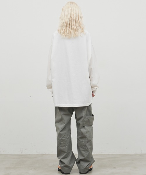 AIVER（アイバー）の「AIVER　棘刺繍ロンTEE（Tシャツ/カットソー・メンズ・ブラック/ホワイト/チャコールグレー・SMALL/MEDIUM/LARGE）」の9枚目の写真