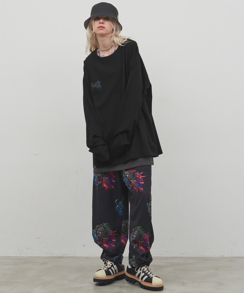 AIVER（アイバー）の「AIVER　棘刺繍ロンTEE（Tシャツ/カットソー・メンズ・ブラック/ホワイト/チャコールグレー・SMALL/MEDIUM/LARGE）」の14枚目の写真