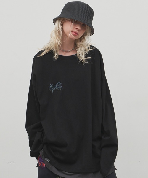 AIVER（アイバー）の「AIVER　棘刺繍ロンTEE（Tシャツ/カットソー・メンズ・ブラック/ホワイト/チャコールグレー・SMALL/MEDIUM/LARGE）」の10枚目の写真