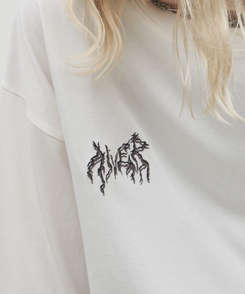 AIVER（アイバー）の「AIVER　棘刺繍ロンTEE（Tシャツ/カットソー・メンズ・ブラック/ホワイト/チャコールグレー・SMALL/MEDIUM/LARGE）」の6枚目の写真