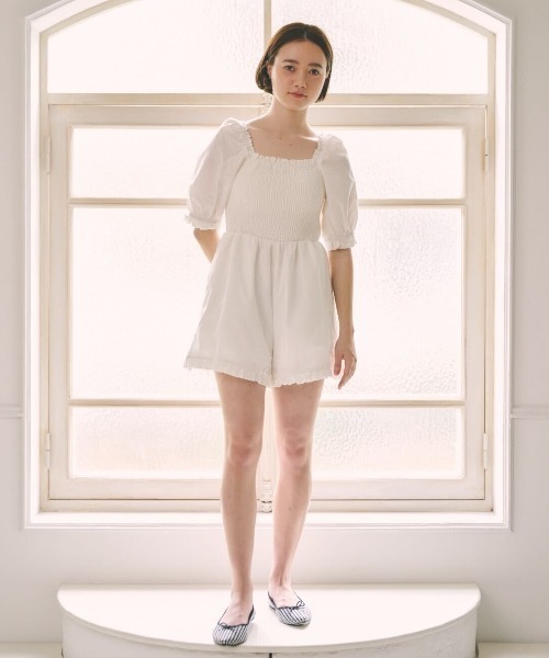 MIRO AMURETTE（ミロアミュレット）の「white frill allinone（つなぎ/オールインワン・レディース・ホワイト・FREE）」の2枚目の写真