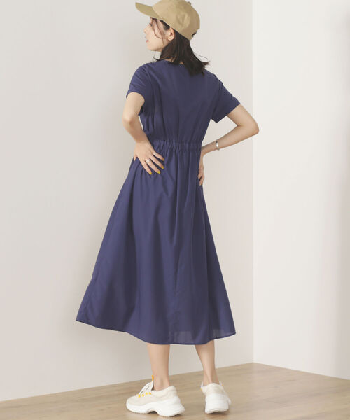 BEAMS HEART（ビームスハート）の「BEAMS HEART / 前釦 スキッパーネック ワンピース（ワンピース・レディース・ブラック/ベージュ/パープル系その他・ONESIZE）」の16枚目の写真