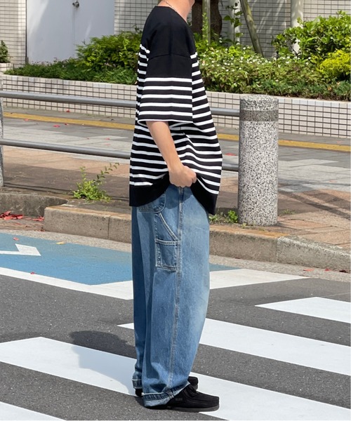 kutir(クティール)の「パネルボーダーバスクシャツ(Tシャツ/カットソー・メンズ・ブラック/オフホワイト/ブルー・MEDIUM/LARGE)」の10枚目の写真
