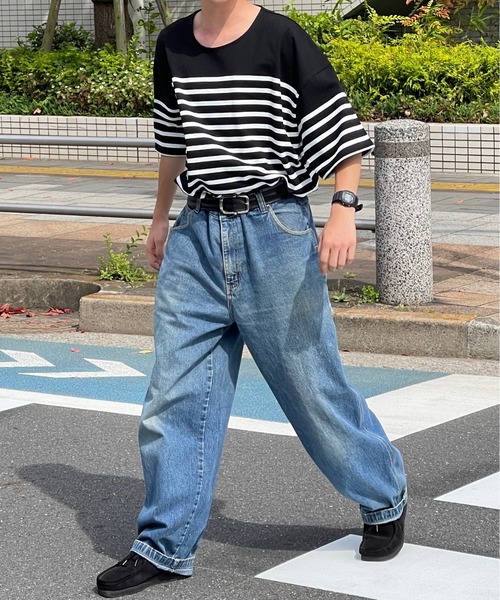 kutir(クティール)の「パネルボーダーバスクシャツ(Tシャツ/カットソー・メンズ・ブラック/オフホワイト/ブルー・MEDIUM/LARGE)」の14枚目の写真